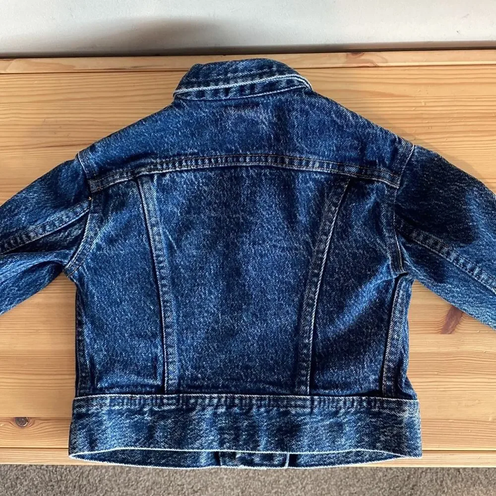 Vintage Lee Kids Jean Jacket made in USA Acid Wash Blue